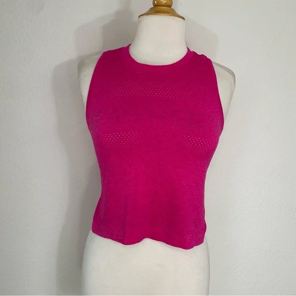 Lululemon Limited Seawheeze Fuchsia Swiftly Breathe Crop Tank Top Size 4 Running - Picture 1 of 14